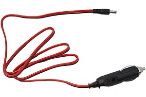 12V DC 5.5mm x 2.1mm Car Power Adapter Cable, 5A 120cm (3.9ft) Black Replacement Charger Cord for Dash Cams, GPS and In-Car E