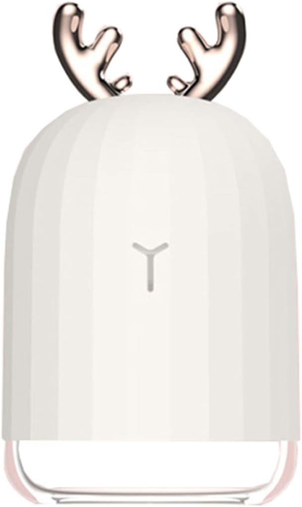 Leoyee 200ml Diffuser Ultrasonic Humidifier Portable Aromatherapy Essential Oil Oil Diffuser with 7 LED Color Changing Adjustable Mist Mode for Babies Yoga Spa Bedroom Office Car (White Fawn)