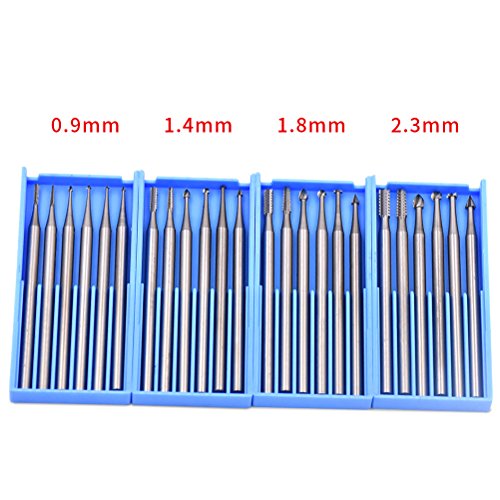 image for GOXAWEE 24pcs Mini Rotary Tools Steel Burs With 2.35mm Shank For Jewel
