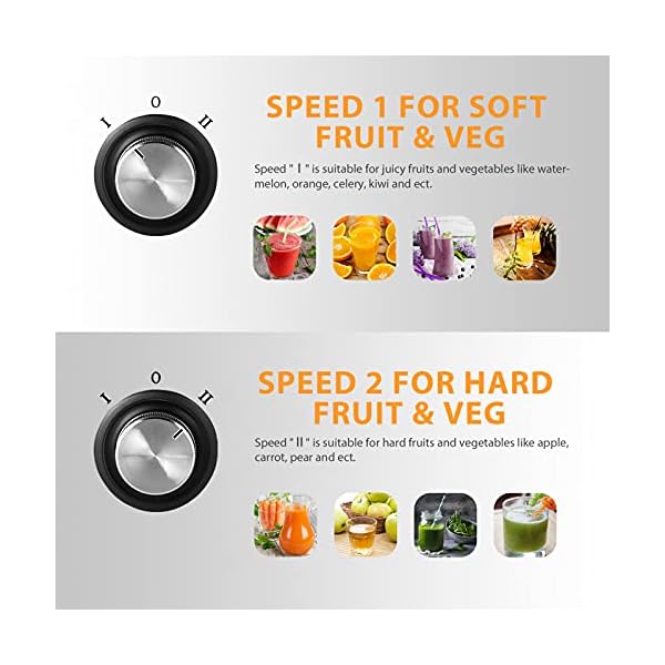 Juicer, Bagotte Juicers Whole Fruit and Vegetable Easy Clean, 600w, Stainless Steel Juicer Machine with Wide Mouth, Dual…