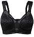 Wingslove Women's Full Coverage Non Padded Comfort Minimizer Wire-Free Bra Plus Size(Black,46DDD)