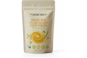Organic Herb Yellow Cheddar Cheese Powder – Rich & Creamy Cheese Seasoning for Cooking, Snacks & Recipes – Resealable Pouch (
