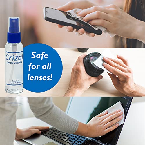 Crizal Eye Glasses Cleaning Cloth and Spray Crizal Lens Cleaner (2 oz