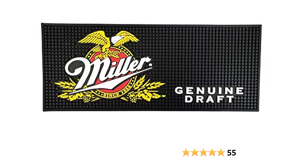 Download Amazon Com Miller Genuine Draft Beer Rectangular Bar Mat Spill Mat Rail Drip Mat 20 5 X 8 25 Coasters