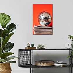 Vintage 70s Disco Ball Wall Art Posters Trendy Red
