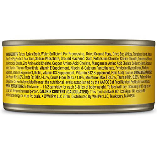 Wellness Complete Health Natural Grain Free Wet Canned Cat Food, Minced Turkey Entrée, 5.5-Ounce Ca - //medicalbooks.filipinodoctors.org