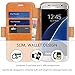 Galaxy S7 Edge Case, S7 Edge Case, SHIELDON Genuine Leather Wallet Case [Magnetic Closure] Flip Cover Folio Case with Card Slots & Stand Compatible with Galaxy S7 Edge - Brown