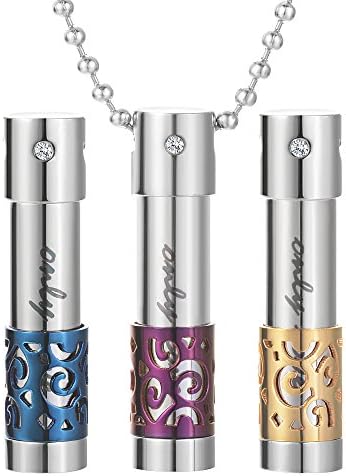 Stainless Steel Aromatherapy Essential Oil Diffuser Necklace only love Perfume Bottle Cremation Urn Necklace (3pcs)