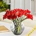 HO2NLE 20pcs Artificial Flowers Fake Wedding Bouquet Arrangements for Home Kitchen Living Room Dining Table Centerpieces Decorations Red