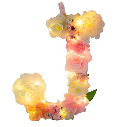 Handmade Floral Letter Aesthetic Bedroom Wall Decoration Princess Baby S Room Ornaments Door Wreath Wall Flowers Letter Light For Nursery Baby