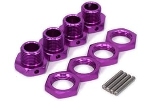 UURCSKY Aluminum 17mm Hex Wheel Nuts Adapter for Arrma 6s BLX Infraction Limitless Mojave Typhon hopups Upgrade Parts 4 pcs/Set(Purple)