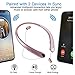 Wireless Headphones Neckband, Retractable Bluetooth Headset HD Stereo Earbuds Earphones with Mic, Vibrating Call Alert (Rose Gold)