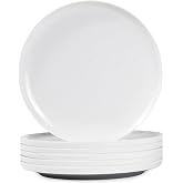 Webbylee 10.25" Melamine Dinner Plates Set of 6 | Durable Serving Dishes Perfect for Kitchen Outdoor Use, Dishwasher Safe,Scratch Resistant-White &amp; Grey