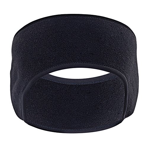 Windproof Fleece Thermal Headbands Ear Warmers Winter Sports Stretchy Riding Running Warm Ear Muffs Hair Banding - Black - Thumbnail 4
