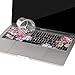 MOSISO Silicone Pattern Keyboard Cover Protective Skin Compatible with MacBook Pro 13 inch 2017 2016 Release A1708 Without Touch Bar & Compatible with MacBook 12 inch A1534, Purple Peony
