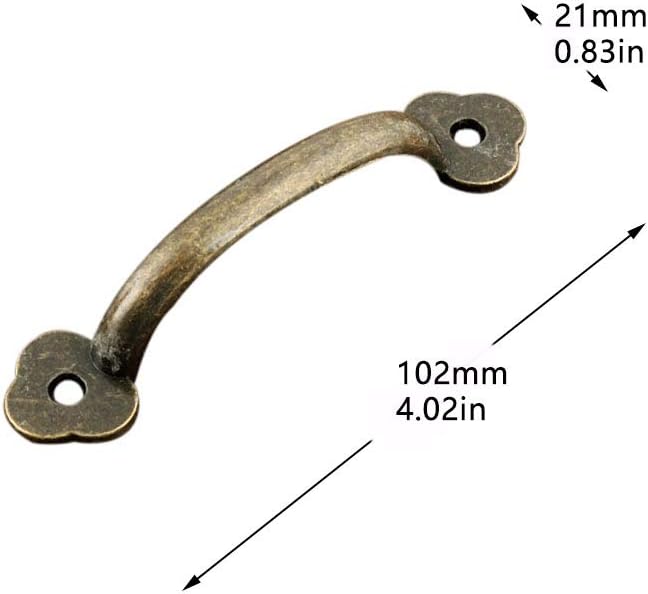 JINXM 8 x Zinc Alloy Rustic Door Knob Handles for Kitchen Barn Doors Garden Shed (100 mm), Bronze (4 Inches) - Image 3