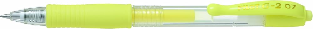 Pilot G207 Retractable Gel Rollerball 0.7 mm Tip Pastel Yellow Box of 12