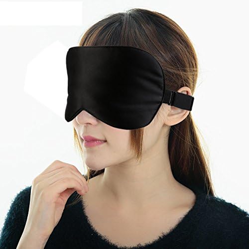 Mountains Natural Silk Sleep Mask Super-Smooth Eye Mask & Blindfold,Ultra Lightweight Night Blinder Eyeshade for Travel, Shift Work, Meditation, Migraines (Black, 01)