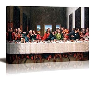 Canvas Wall Art - Last Supper by Andrea Solari - Modern Home Art Stretched and Framed Ready to Hang - 24x36 inches