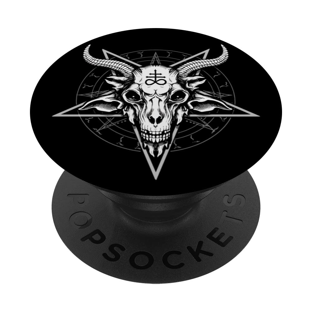 Satanic Pentagram Occult Baphomet Goat Skull Leviathan Cross PopSockets Swappable PopGrip