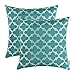 CaliTime Pack of 2 Soft Throw Pillow Covers Cases for Couch Sofa Home Decoration Modern Quatrefoil Trellis Geometric 18 X 18 Inches Teal
