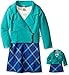Dollie & Me Girls' Texture Moto Jacket with Knit to Plaid Dress