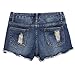 Blostirno Women's Denim Shorts Cuffed Short Jeans Pants High Waisted (Flowery Ripped-4)