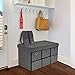 Sorbus Storage Bench Chest with Drawers – Collapsible Folding Bench Ottoman Includes Cover – Perfect for Entryway, Bedroom Bench, Cubby Drawer Footstool, Hope Chest, Faux Linen (Gray)