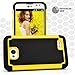 LG L70 Case, LG Optimus Exceed 2 Case, MagicMobile® [Dual Armor Series] Hybrid Impact Resistant LG L70 Shockproof Tough Case Hard Plastic Silicone Protective Cover for LG Optimus Realm [Black/Yellow]