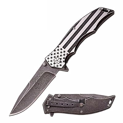 Smol Store 8.75" MTECH USA FLAG DON'T TREAD ON ME SPRING ASSISTED FOLDING POCKET KNIFE U.S.