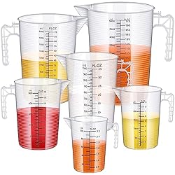 Xuhal 6 Pieces Plastic Measuring Pitcher Measuring