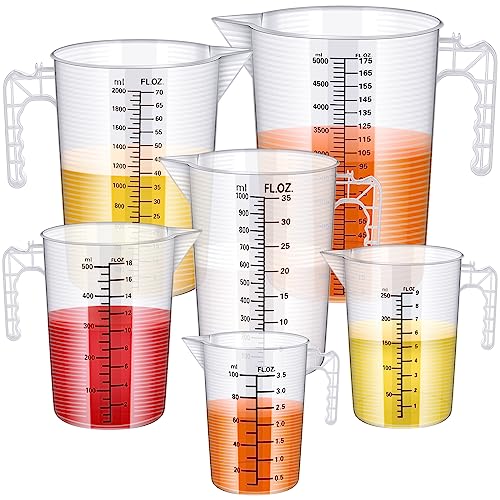 Xuhal 6 Pieces Plastic Measuring Pitcher Measuring