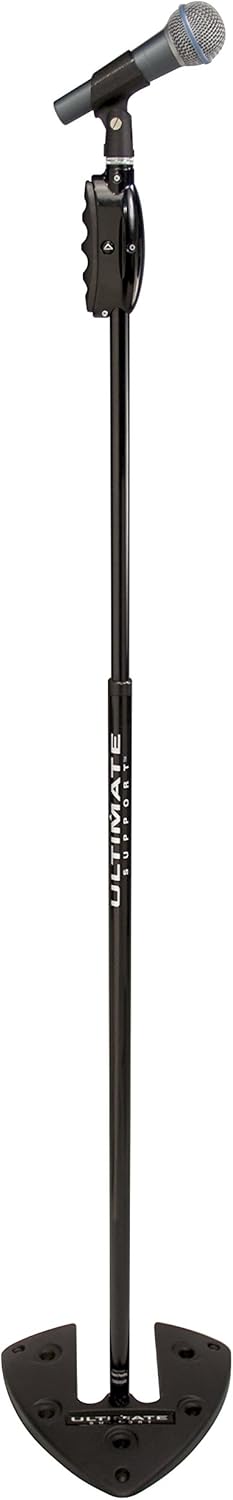 Ultimate Support Live Series One Hand Microphone Stand with Stackable Base, Black, Tall - Image 3