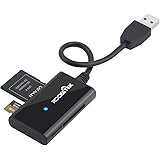 USB 3.0 SD Card Reader, Rocketek 4 Slots Memory Card Reader with a 13CM Flexible USB Cord for SDXC/SDHC/UHS-I SD Cards, Micro SD Cards, MMC memory cards - Simultaneously Read 2 Different Memory Cards