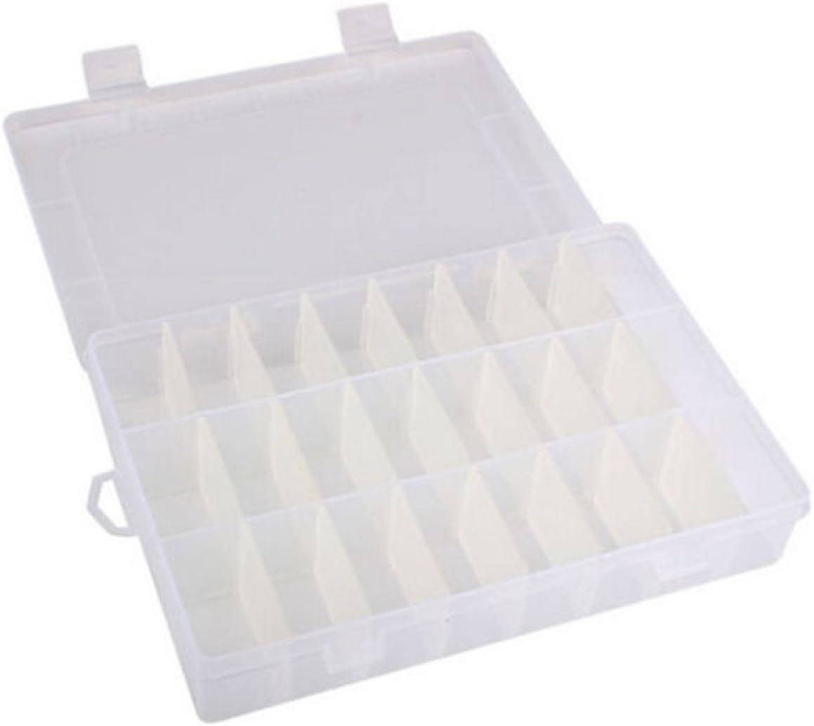 Universal Organizer with Adjustable Dividers - 24 Slots Clear Plastic Container - Store Sort and Organize Everything - Perfect for Your Letter Board Letters and Decorations - by Kefela