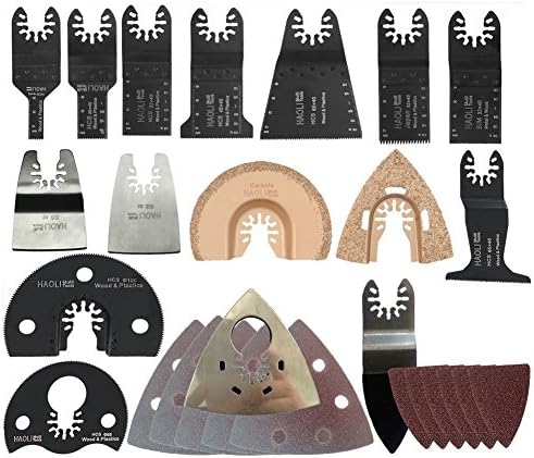 HAOLI Oscillating Tool Saw Blades Accessories Fit for Multimaster Power Tools as Fein, Dremel, TCH,with Carbide Blades (HLK66-1(66pcs))