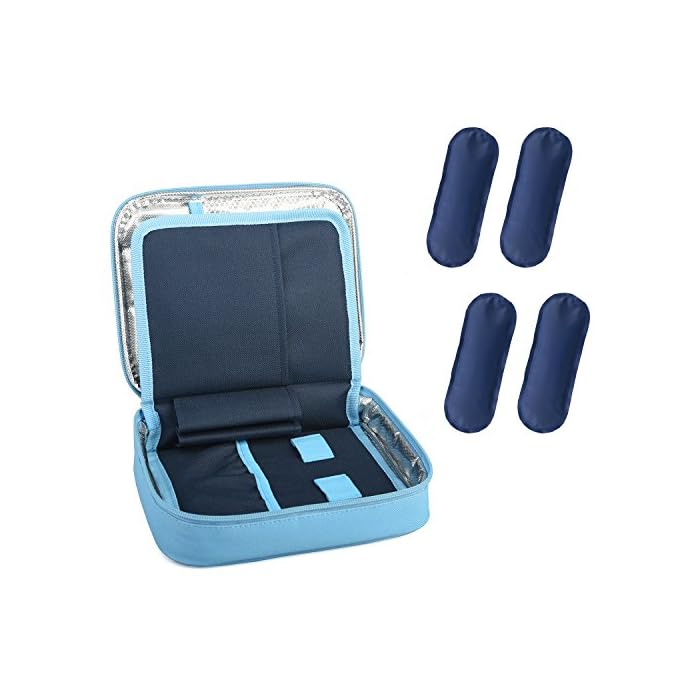 Goldwheat Insulin Cooler Travel case Diabetic Medication Cooler Organizer Medical Insulation Cooling Bag with 4 Ice…