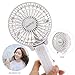 Welltop Mini Handheld Fan Rechargeable Battery Operated Fan Portable Personal Cooling Fan Foldable Desk Table Fan for Household Office Outdoors Traveling (White)