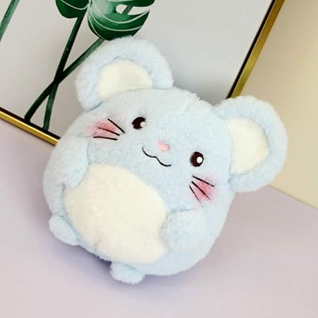 Amazon Co Jp Siweike かわいいネズミのぬいぐるみ 耳付きかわいいネズミのぬいぐるみ おもしろ漫画のネズミのぬいぐるみ 女の子 子供 ギフト 18m ブルー おもちゃ