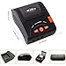 Portable Mobile 58mm Bluetooth Thermal Printer MUNBYN High Speed Direct Mini Printer with Leather Case, Compatible with Android iOS Windows Systems and ESC/POS Print Commands Set