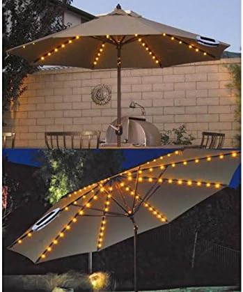 72 LED Solar Powered Garden Parasol Umbrella Chain Light 8 STRUT Fairy Lights