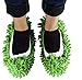 GPCT Unisex Multifunctional [Microfiber] Chenille [Washable] Mop Shoe Cover/Slippers. Perfect for Cleaning Dust, Dirt, & Pet Hair! [2 Pieces]- Green