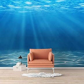 Wall Mural Blue Ocean Deep Sea Removable Self-Adhesive Large Wallpaper - 66x96 inches
