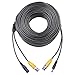 Masione 100ft Feet Video Power Cables BNC RCA Security Camera Wires Cords for CCTV DVR Home Surveillance System with Bonus Connectors
