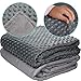 5lb Weighted Blanket with Dot Minky Cover for Kids (Inner Light Gray/Cover Gray & Light Gray, 36