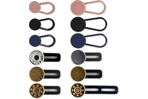 12 Pcs Pants/Trousers Button Extender Set - Flexible Waist Extenders - Instant Waistband Expansion for Men and Women - No Sew