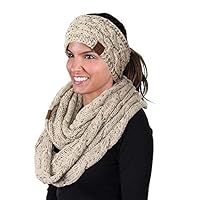 dHWS-6033-67 Headwrap Scarf Set Bundle - Oatmeal (Confetti)