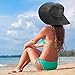 DAFUNNA Women’s Ridge Wide Floppy Brim Sun Hat Beachwear Striped Straw Hat Foldable and Packable (Black)