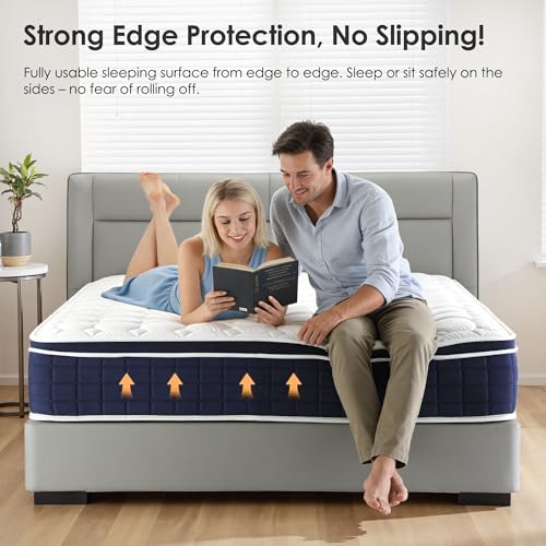 EDIMENS Spring Hybrid Mattress 90x200 cm - 25cm Medium Firmness Mattress for Spine Support Pressure Relief, Edge-to-Edge Support System | Pressure Relief Foam & Breathable Knit Fabric, Durable