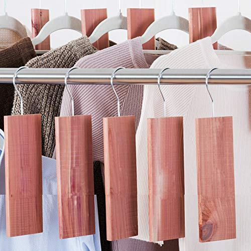 Cedar Space Cedar Hang Ups - Cedar Blocks for Closet Storage, 100% Nature Aromatic Red Cederwood Home Decor (Cedar Hang ups 11pcs)